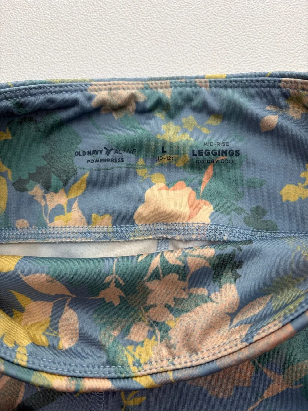 Old Navy Blue Floral Print Girls' Leggings with Yellow and Green Accents